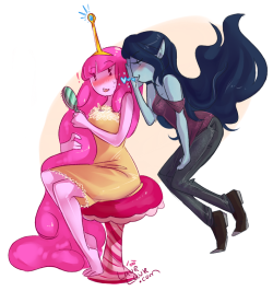 superpervydude:   Art done by Laur on deviantart. Sorry for being inactive so long my Internet router wasn’t working right for a while. So yup Marcy’s talking lovey dovey with PB whose in pajamas I think.  We all know how it’s gonna go out. Pervy