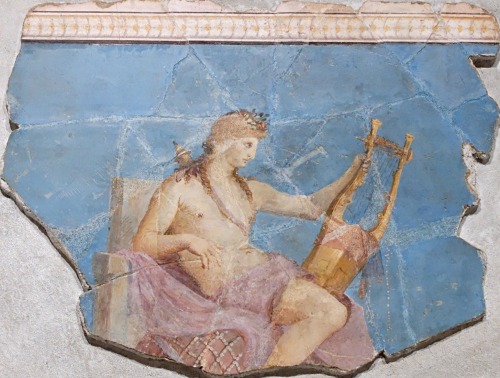 lionofchaeronea:Apollo Kitharoidos (“Cithara-Player”).  Fresco from the Scalae Caci on the Palatine 