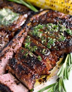 food-porn-diary:  Perfect Grilled Steak With Herb Butter [594x760]