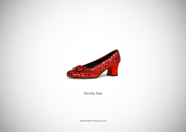 tastefullyoffensive:  Famous Shoes by Federico Mauro [via]Previously: Men Pin-Ups