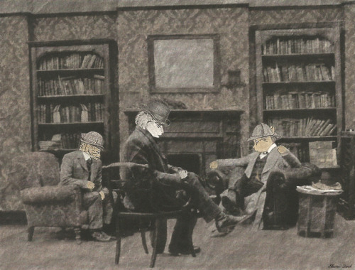 e–q: The Baker Street Trio(Inspired by BBC’s Sherlock)Drawing - Tinted Charcoal