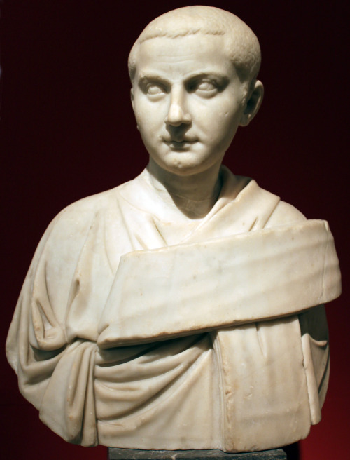 Marble bust of the Roman emperor Gordian III (r. 238-244 CE).  Now in the Altes Museum, Berlin.  Pho