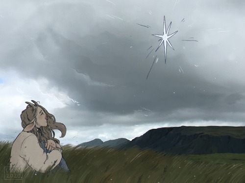 transcaduceus:coniferouskiddo:moor star ✨background painting practice, but also i wanted to draw a l