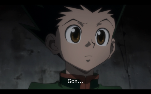 Gon is trying to keep Killua and himself distracted so they don’t get down too much by rambling a bi