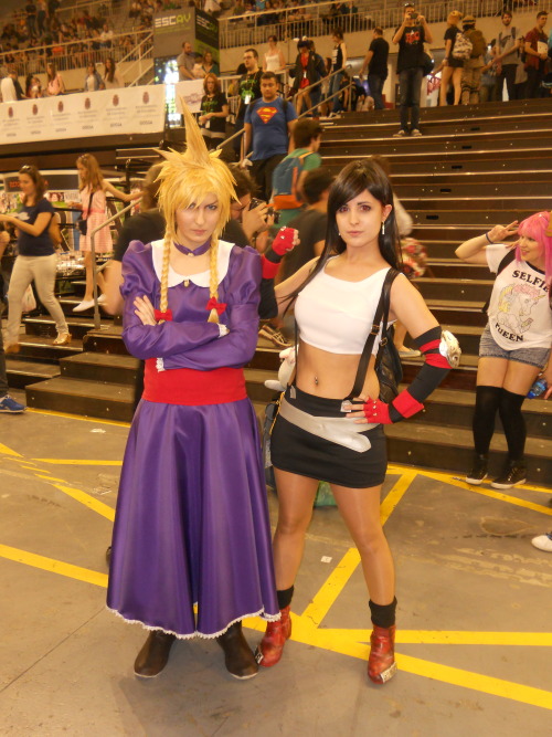 cosplay-gamers:Miss Cloud Strife (Don Corneo) and Tifa from Final Fantasy VIICosplayers: www