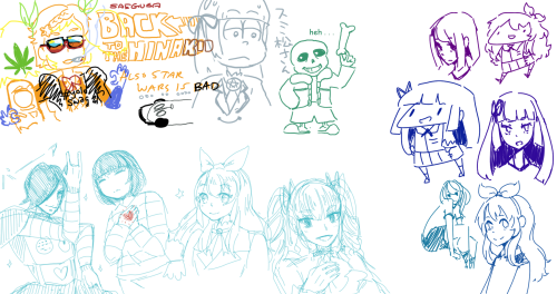 various drawpiles with other people &ndash; twitter handles in the image captions.or, in order: _che
