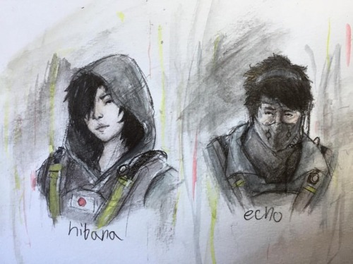 Drew hibana and echo from rainbow six siege #japan #sat #rainbowsixsiege #ubisoft #drawing #watercol