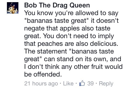 dilfweed:  tc-dh:  Bob the Drag Queen using fruits to explain why saying “Black