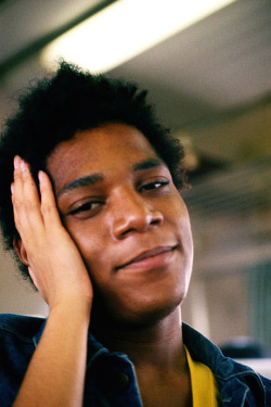 andyswarhol:  Jean-Michel Basquiat photographed by Lee Jaffe.