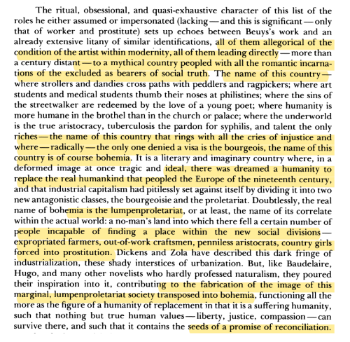 On the fantasy of Bohemia in Thierry De Duve’s ‘Joseph Beuys or The Last of the Proletarians’.