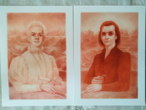 fuckyeahgoodomens:Part 2 of the Ineffable Edition goodies: Portraits of Aziraphale and Crowley made 