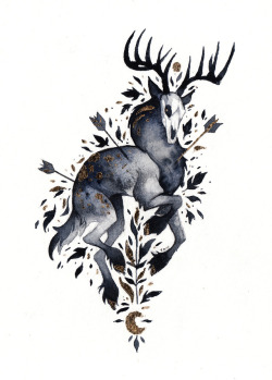 kamccafferty: Inktober - Haunted Stag sold 