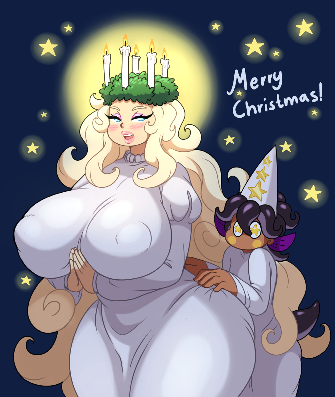 drakdoodles:    Merry Christmas!Here’s luna as Lucia and Nereus as a starboy. 