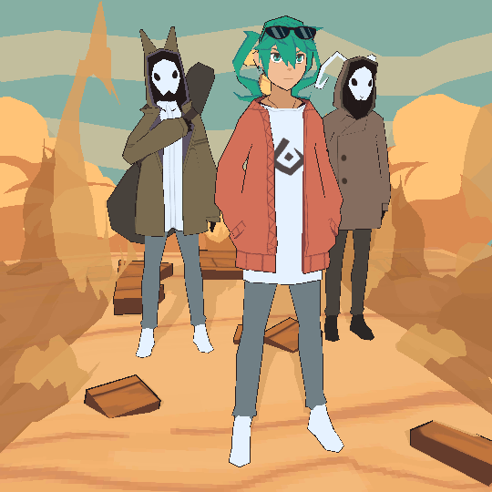 robopolis:Trying out some low poly illustration with Sand planet Miku
