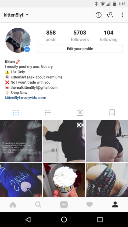 kitten5lyf:Add my Instagram @kitten5lyf for more stuff.~