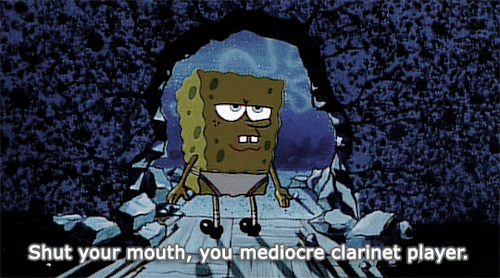 acoolguy:moonlandingwasfaked:as a kid i didn’t know what mediocre meant so i thought spongebob threa