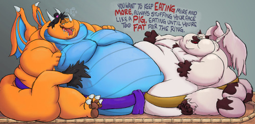 These two never say hypNO to food, they always eat suMO-RE. Commission for Wilgeon and his