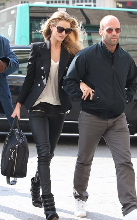 Rosie Huntington Whiteley and Jason Statham out in London