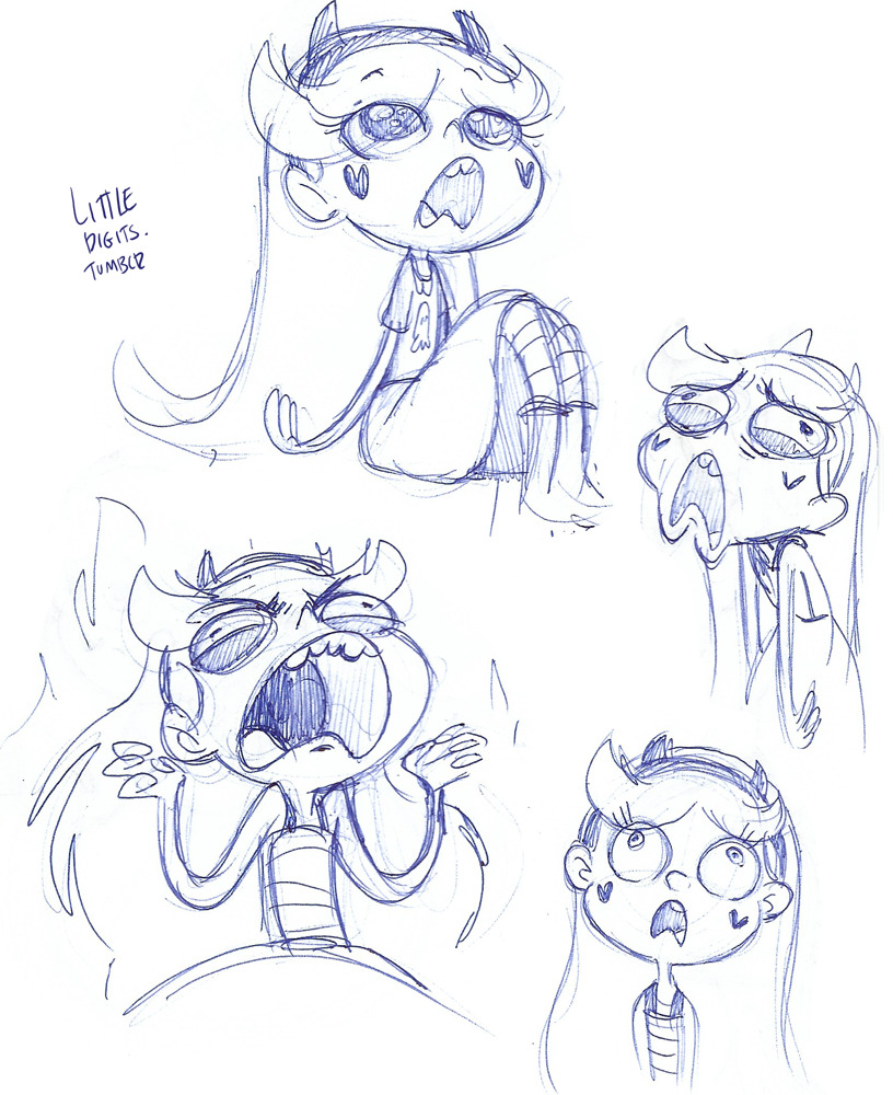 littledigits:  some ball point pen doodles of star and a marco I did throughout various