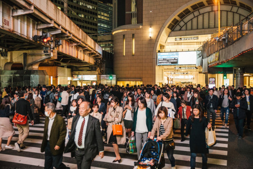 Friday 3rd November 2017. 18:00 Umeda Osaka.Rush hour at Osaka Station.