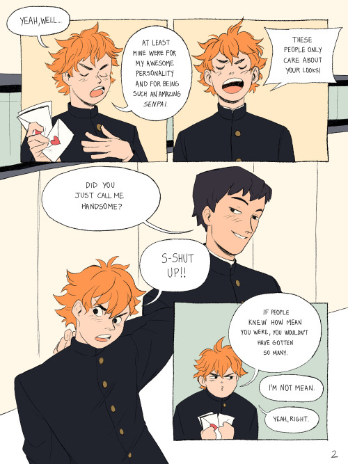 norainacad:kagehina comic that i made! i wanted to do something based on their graduation and that t