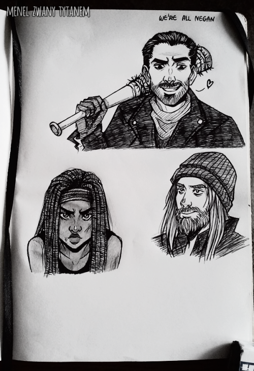 here are some the walking dead characters i drew in my sketchbook ^^