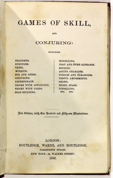 michaelmoonsbookshop:michaelmoonsbookshop:Games of Skill & Conjuring [intricate gilt blocked cov