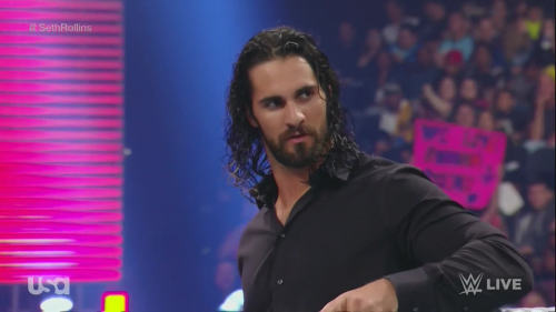 sethrollinsfans:Daily Photo!Seth in black is a huge turn on for me 