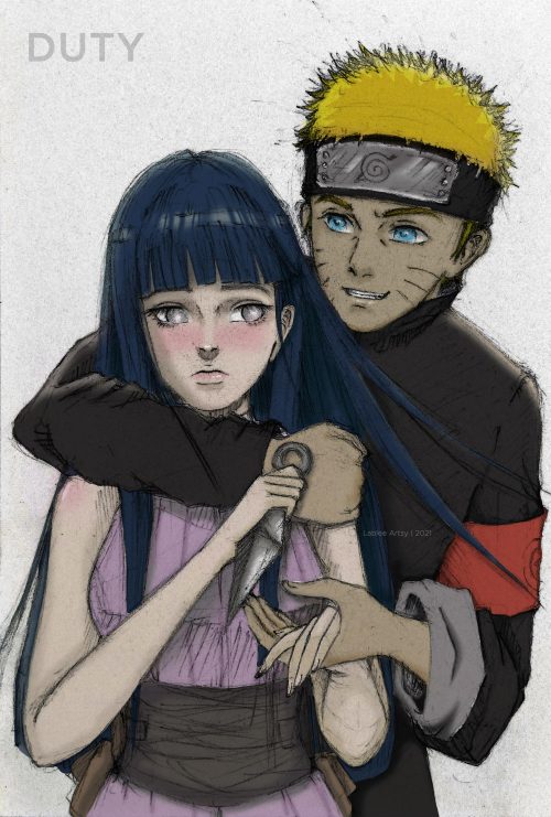 lablee-artsy: NaruHina AU fanartBased on @waterrolls’ Duty (Naruhina AU fanfiction) …the story reall