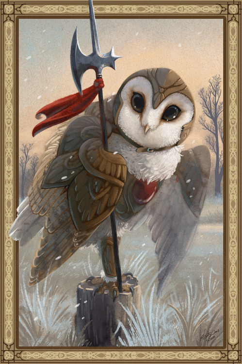 “Owl Guard,” Birds at Arms project, Digital Painting, Karen Swartz, 2019www.birds-at-arms.com@talens