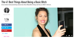 angrywocunited:  White women are the only group of women who will take “basic bitch” as a compliment, and write nonsensical articles like the one above. (x) I’m laughing so hard right now, this is embarrassing.  