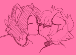 fizzy-dog: Sugar kissing her husbands  Furries