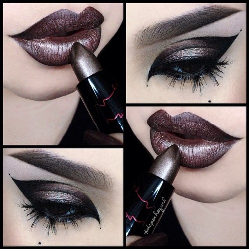 moshbrotatoes:  socialpsychopathblr: Instagram: @depechegurl   I swear I thought I saw Kat Von D make makeup tutuorials for all these but w/e