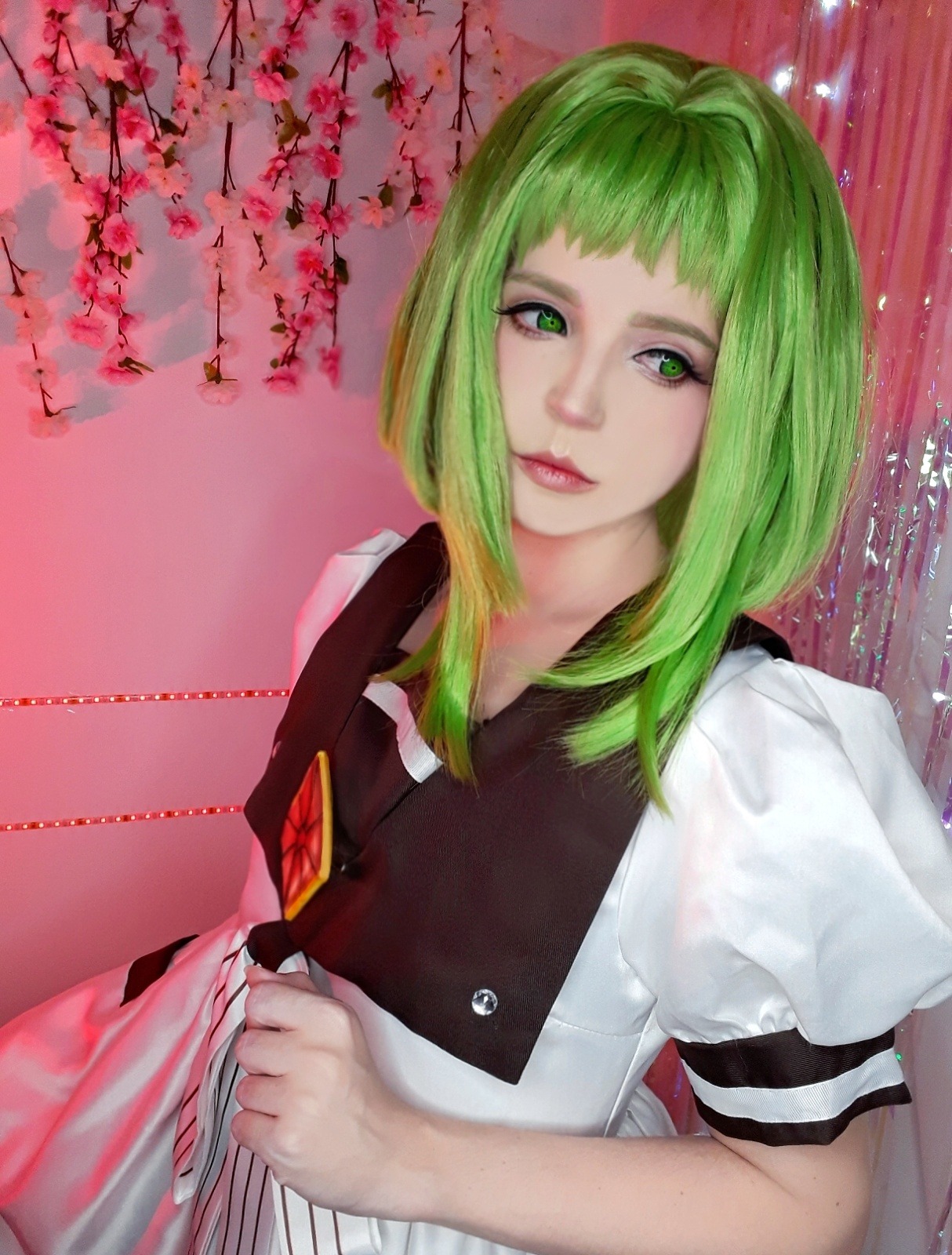 Toilet-Bound Hanako-kun Nanamine Sakura Cosplay Wig Halloween Costume Green Hair