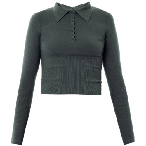 AZZEDINE ALAA Cropped fitted sweater ❤ liked on Polyvore (see more green sweaters)