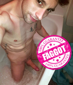 twinksxposed: Kevin, a 21 yo twink faggot bottom from Vienna, Austria messaged me asking to be a part of my blog and to be exposed :PHe loves to get rimmed, to suck cock, get fucked and requested the FAGGOT stamp lol so he got it. His dream is a bareback