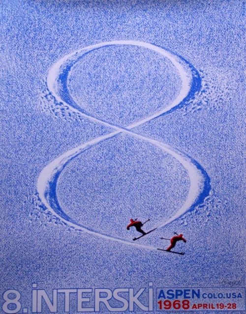 Herbert Bayer, poster design for Aspen Interski, 1968.