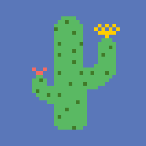 Enlarged cactus bitmap icon inspired by a recent trip to Nevada