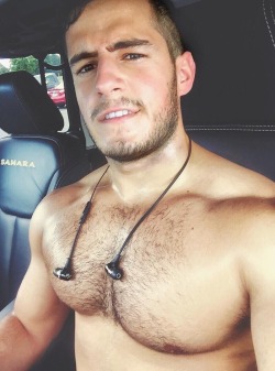 uncensoredpleasure:  When you noticed that Jeep pulling into your driveway you thought it must be someone who got the wrong house. When you went up to the driver, you found yourself face to face with an absolute hunk. He simply rolled down the window
