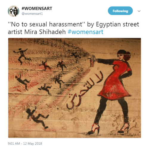 “No to sexual harassment” by Egyptian street artist Mira ShihadehSource: @womensart1  