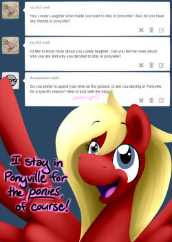 asklovelylaughter:  Featuring a few ponies