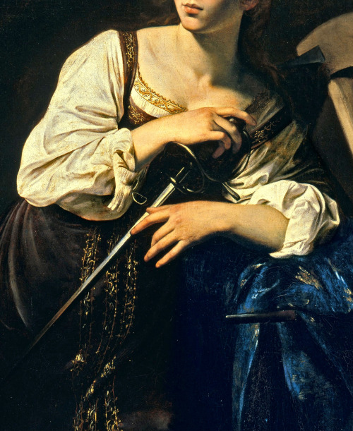 clara–lux:CARAVAGGIO (1571–1610) Saint Catherine of Alexandria (detail, inv.)circa 1598Oil on canvas