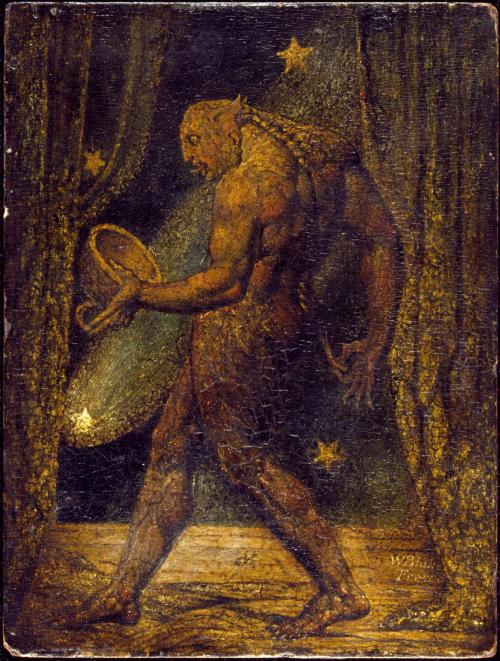 William Blake (British, 1757-1827, b. Soho, London, UK) - The Ghost Of A Flea, c. 1819-20   Painting