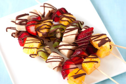 Healthy fruit kabob treat