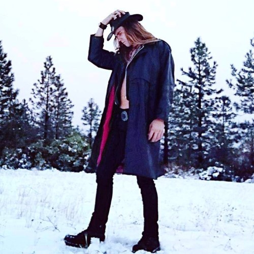 Walking in a Winter Wonderland ❄️ #Snow #Wilderness #MountainMan #Cowboy #Leather #Winter #NorthernC