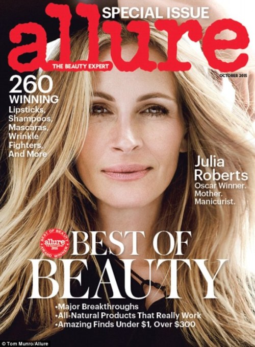 Julia Roberts by Tom Munro for Allure, October 2015