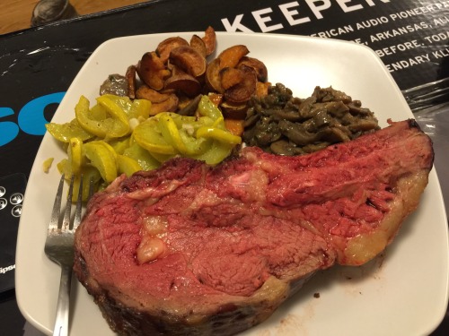 grass fed prime rib, medium rare