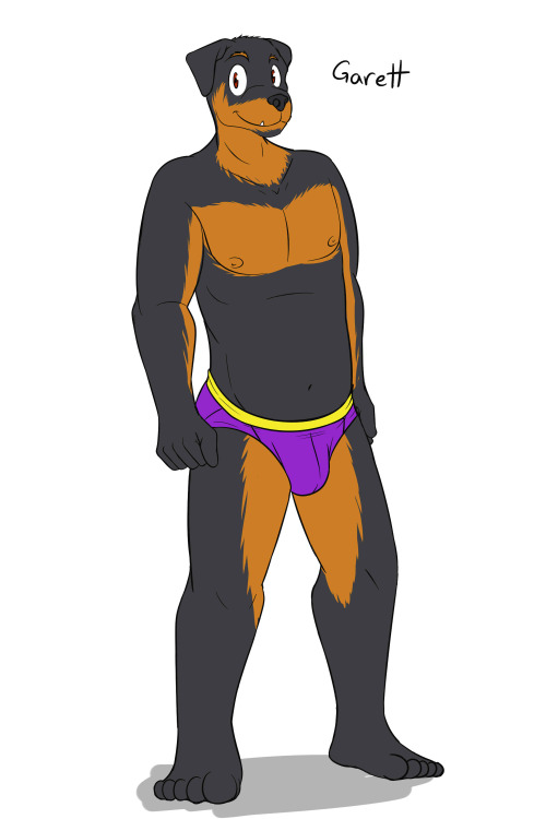 Rottweiler side-character - Garett Not entirely sure what I’ll use him for, but he wears a utilikilt, which should explain is personality fairly well.  First thought is to bring him on later as a potential side character for Casey’s route,