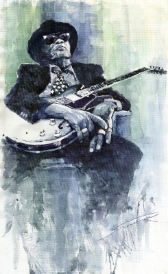 pmikos:  John Lee Hooker in art, Painting by Yuriy Shevchuk 