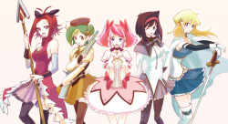 megamanexe7:  Yu-Gi-Oh! meets Puella Magi Madoka MagicaYuzu Hiragi as Madoka Kaname Kotori Mizuki as Mami TomoeTea Gardner (Anzu Mazaki) as Akemi HomuraAlexis Rhodes (Asuka Tenjouin) as Miki SayakaAkiza Izinski (Aki Izayoi) as Kyoko Sakura